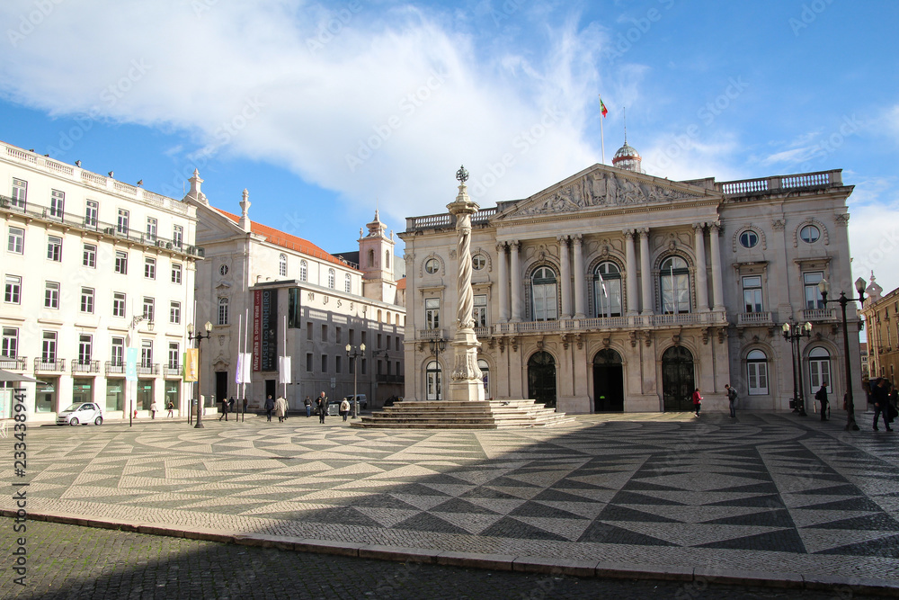 City Hall of Lisbon at the sunrise, Portugal