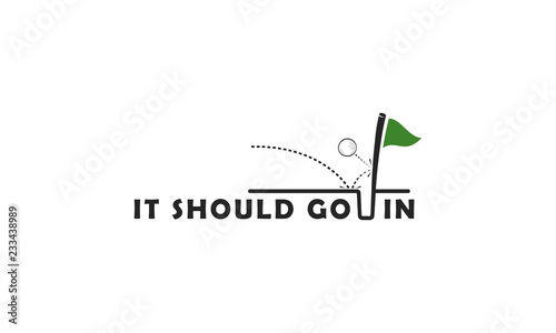 Golf ball near miss logo icon