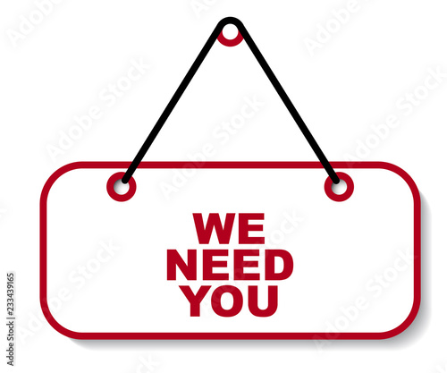 red vector banner we need you