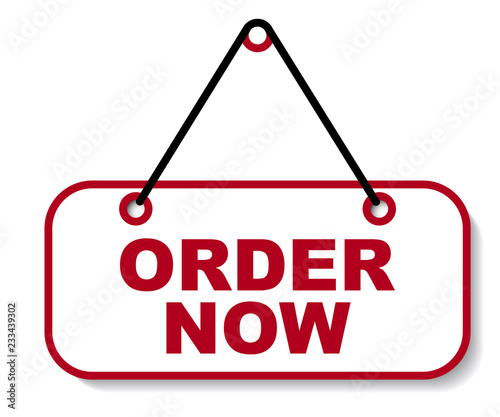 red vector banner order now