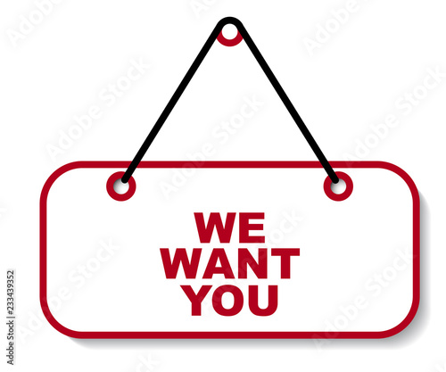 red vector banner we want you