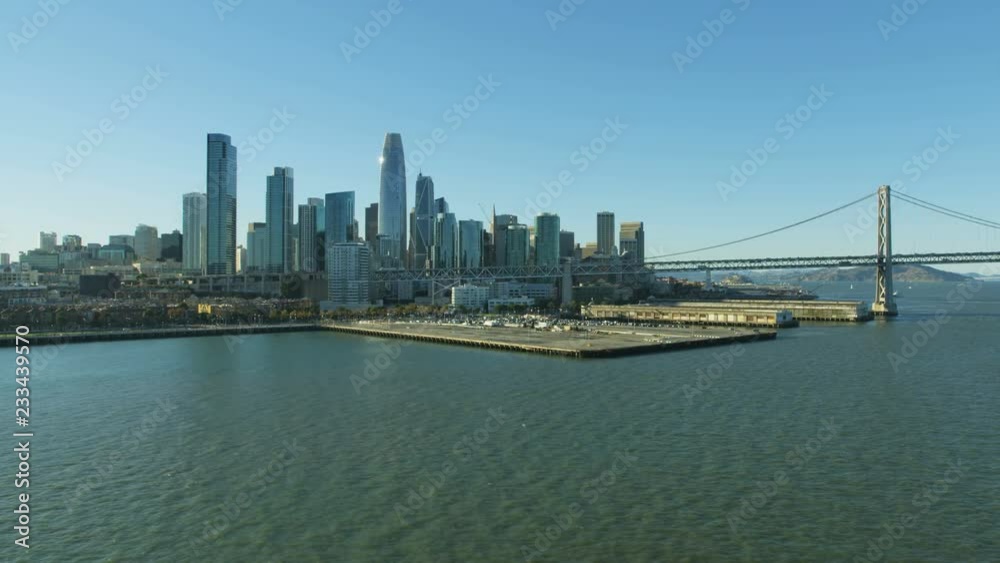 Aerial view Bay bridge South Park San Francisco Aerial view Bay bridge South Park San Francisco