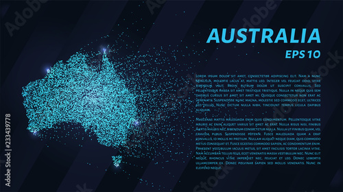 Map of Australia from the blue glowing dots.