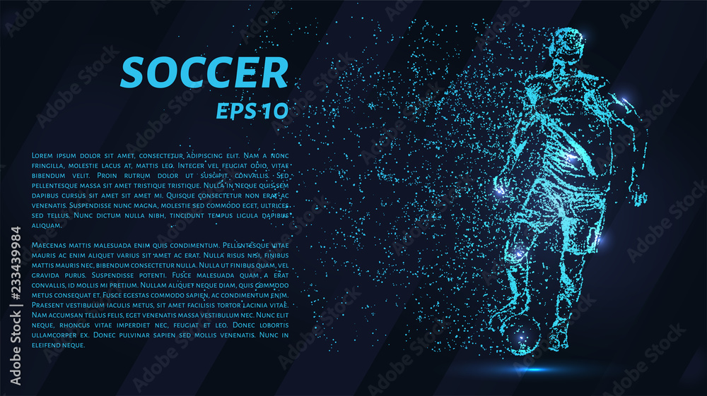 Obraz premium Soccer blue points of light.
