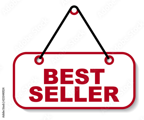 red vector banner best seller