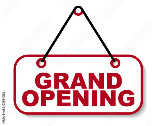 red vector banner grand opening