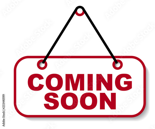 red vector banner coming soon
