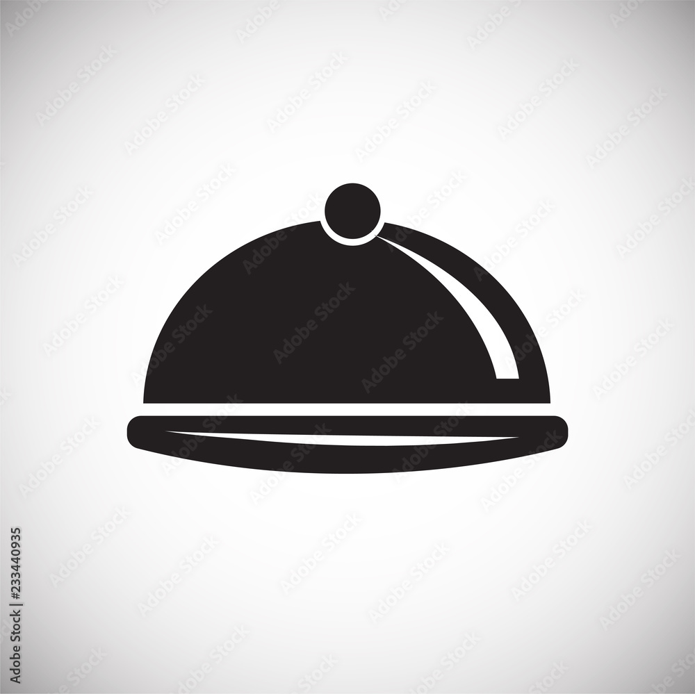 Dish plate with lid on white background icon Dish plate with lid on white background icon