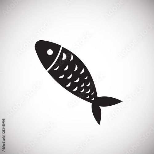 Fish on white background icon