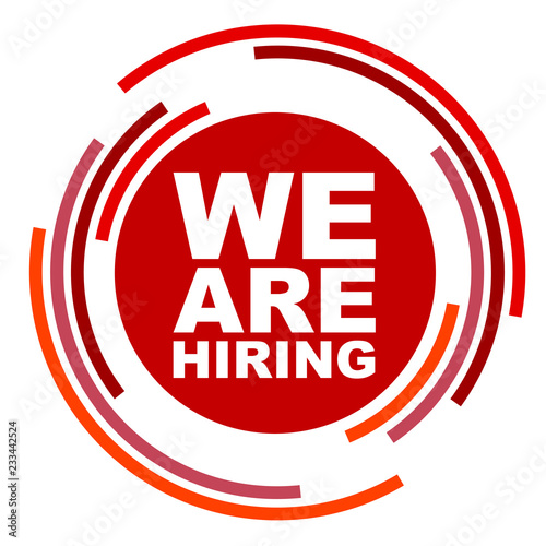 red vector banner we are hiring