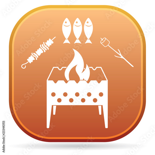 Brazier zephyr, kebab and fish icon