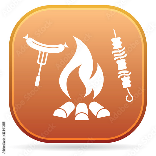 Grilled kebab and sausage icon