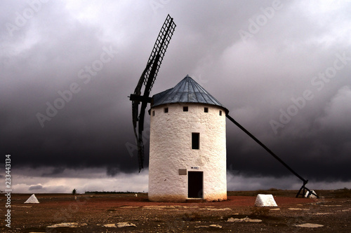 windmill and stormy sky 