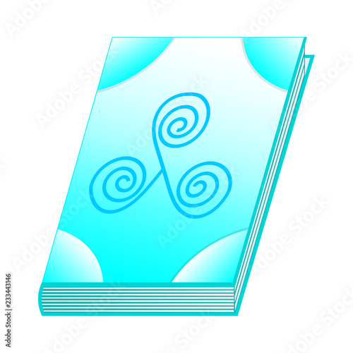 Spell books of air element for Your Design, Game, Card. Ancient book with alchemy recipes and mystic spells and enchantments. Isolated GUI design elements. Vector Illustration.