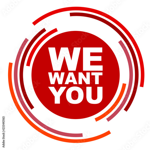 red vector banner we want you