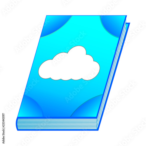 Spell books of cloud element for Your Design, Game, Card. Ancient book with alchemy recipes and mystic spells and enchantments. Isolated GUI design elements. Vector Illustration.