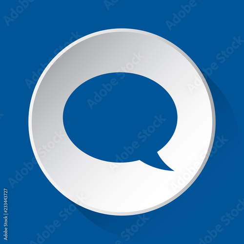 speech bubble - simple blue icon on white button