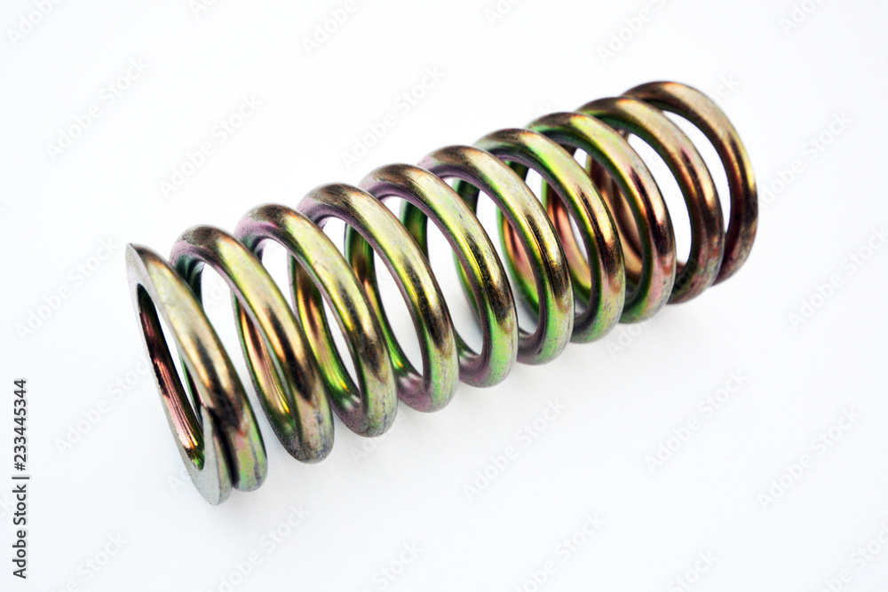 Metal spring isolated on white background with clipping path Metal spring isolated on white background with clipping path
