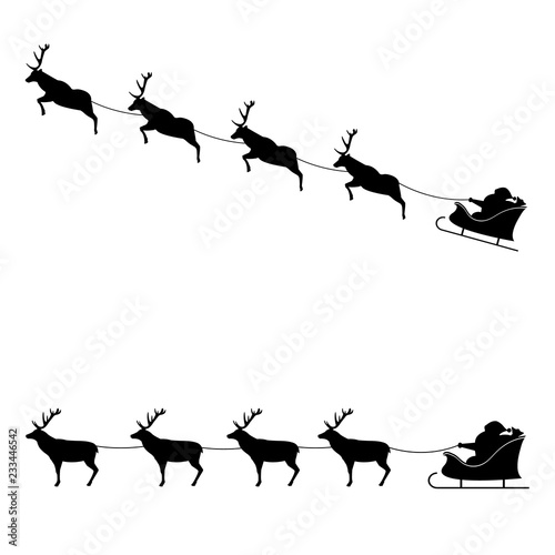 Santa sleigh icon  logo on white background