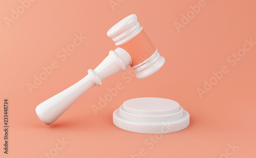 3d Gavel on white background. Law concept.