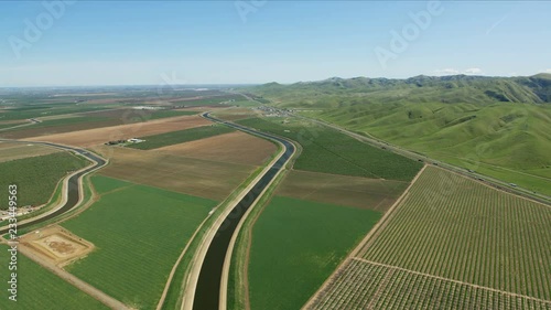 Aerial Governor Brown aqueduct organically growing crops USA photo