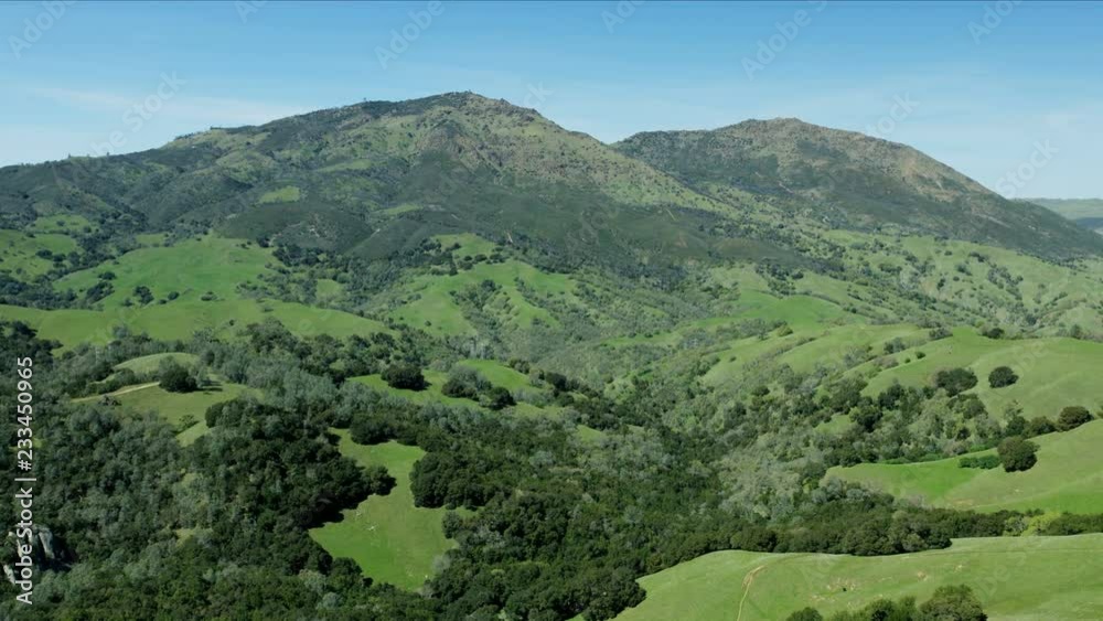 Aerial of natural rolling hills rural countryside USA Aerial of natural rolling hills rural countryside USA