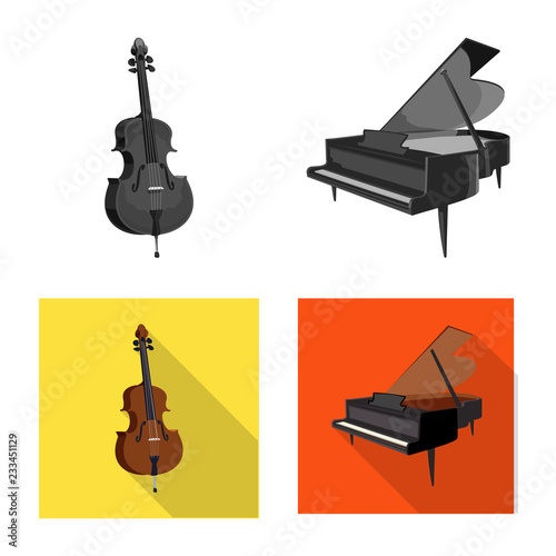 Isolated object of music and tune icon. Set of music and tool stock vector illustration.