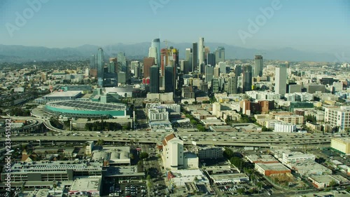 Aerial view Los Angeles city Convention Center California photo