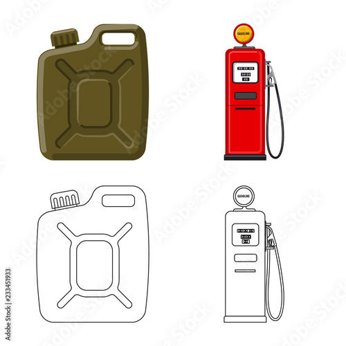 Vector design of oil and gas sign. Collection of oil and petrol vector icon for stock.