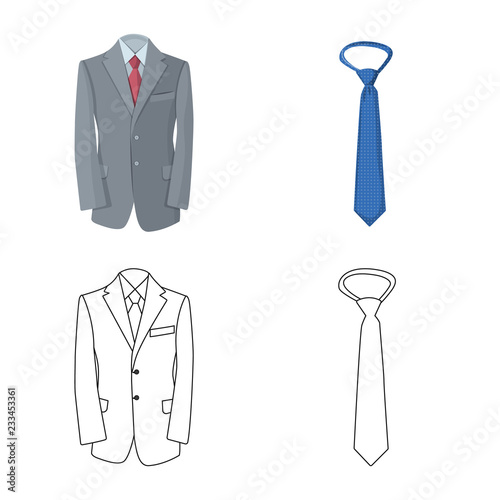 Isolated object of man and clothing logo. Collection of man and wear stock symbol for web.