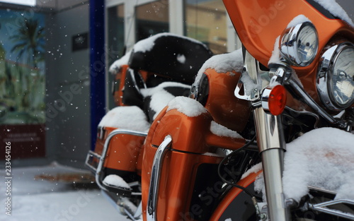 motorcycle in snow