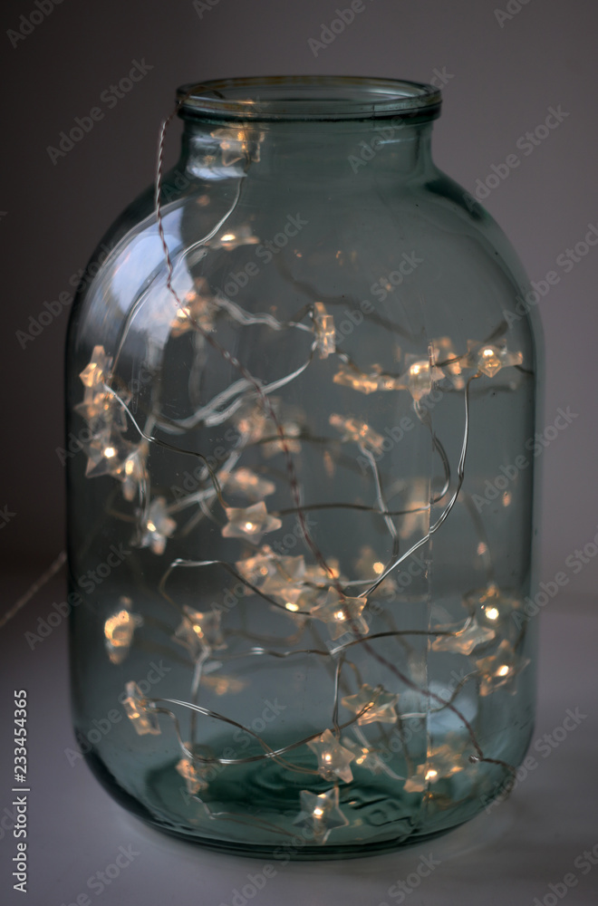 Garland in a glass jar