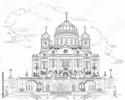 Vector hand drawing Moscow-10