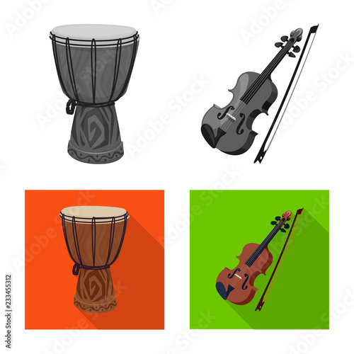 Vector illustration of music and tune sign. Collection of music and tool vector icon for stock.