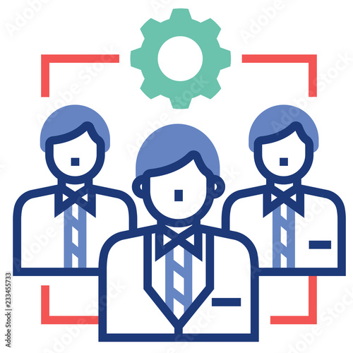 Teamwork FlatOutline illustration