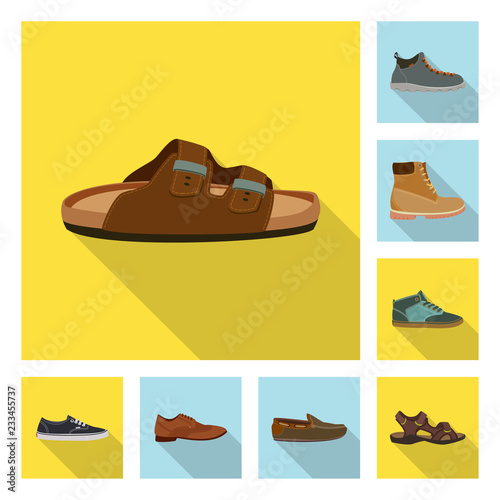 Vector design of shoe and footwear icon. Collection of shoe and foot vector icon for stock.