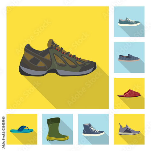 Isolated object of shoe and footwear logo. Collection of shoe and foot stock symbol for web.