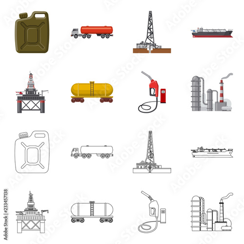 Vector design of oil and gas logo. Set of oil and petrol stock symbol for web.