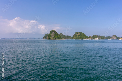 Beautiful panorama of Ha Long Bay  Descending Dragon Bay  popular tourist destination in Asia. Vietnam.