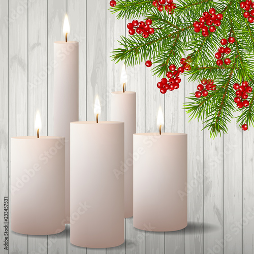 christmas card with candle