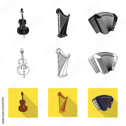 Vector design of music and tune symbol. Collection of music and tool vector icon for stock.
