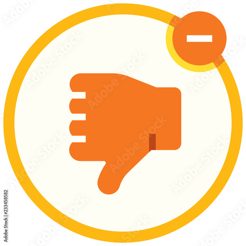 Dislike thumbs down flat illustration