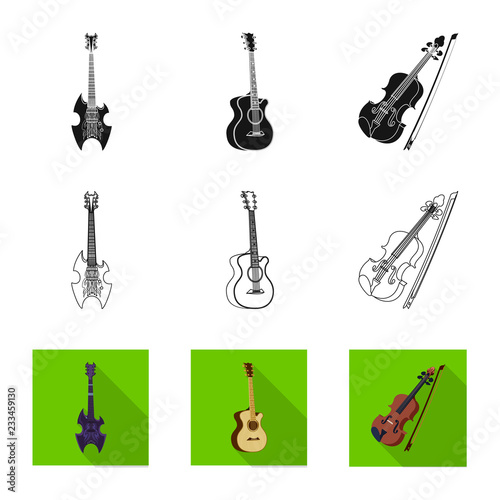 Isolated object of music and tune logo. Collection of music and tool stock vector illustration.
