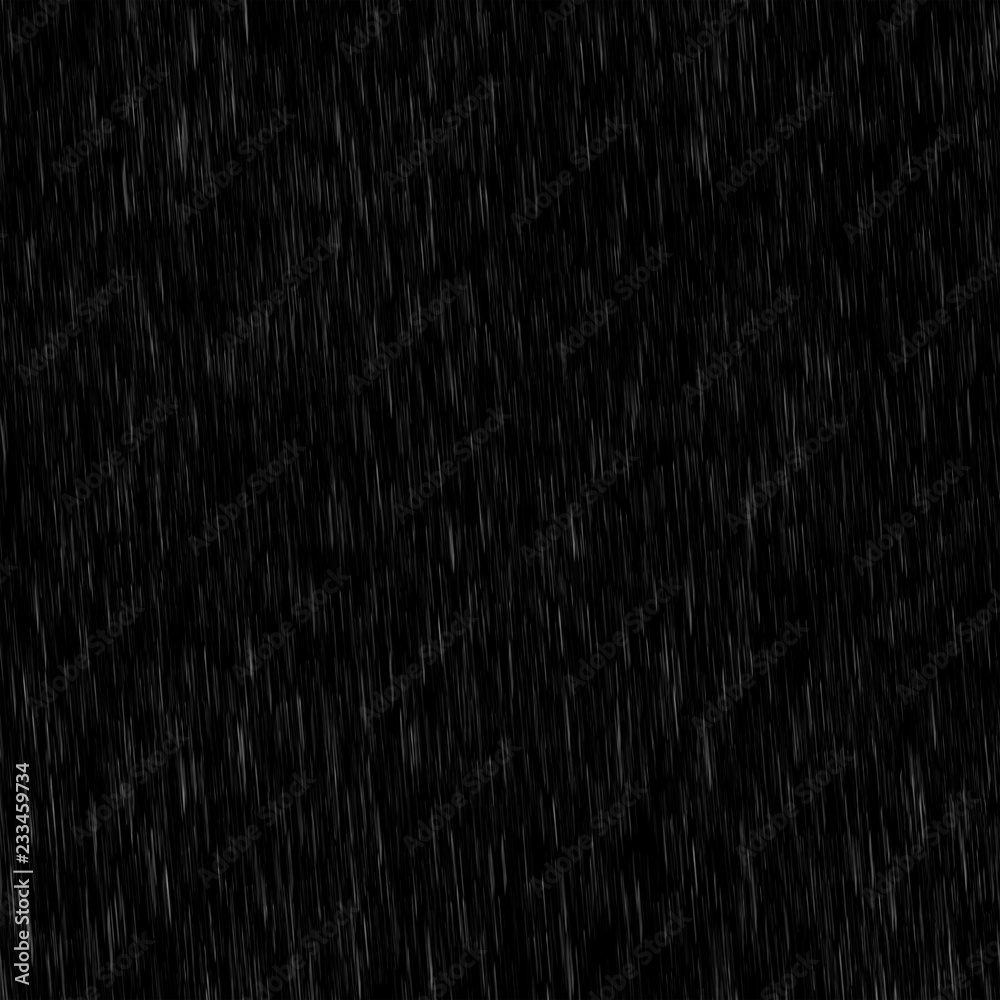 Isolated visual effect of rain on the black background. Overlay for