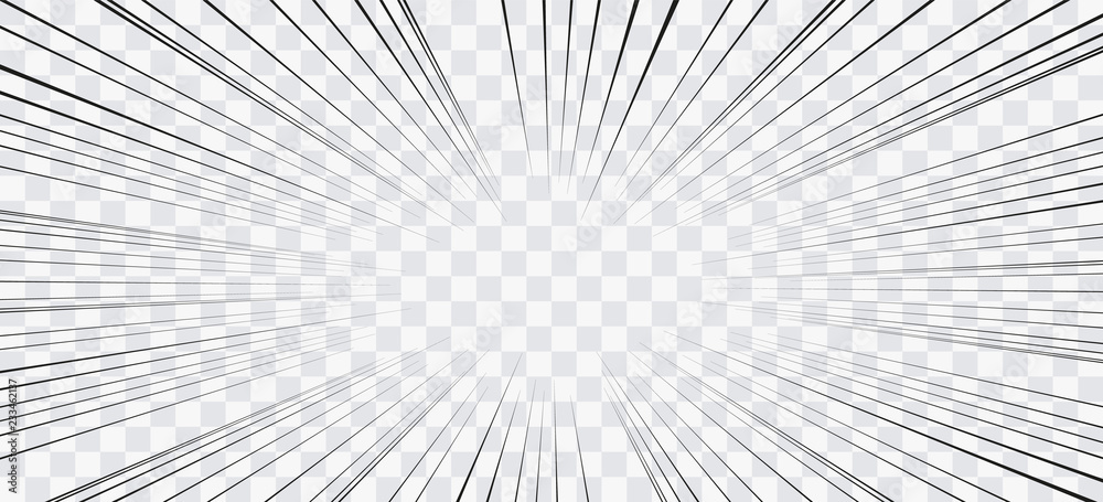 Comic book action lines. Speed lines Manga frame