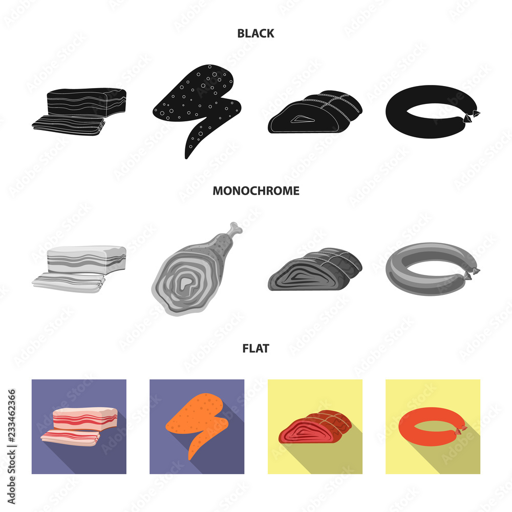Vector design of meat and ham icon. Collection of meat and cooking vector icon for stock. Vector design of meat and ham icon. Collection of meat and cooking vector icon for stock.