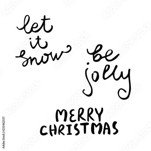 Set of Christmas lettering handwritten photo