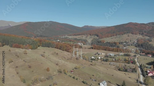 AERIAL Drone 4K Shot of Valea Doftanei, Romania photo