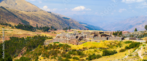 Puca Pucara ruins near Cuzco City, Peru. Panoramic view. photo