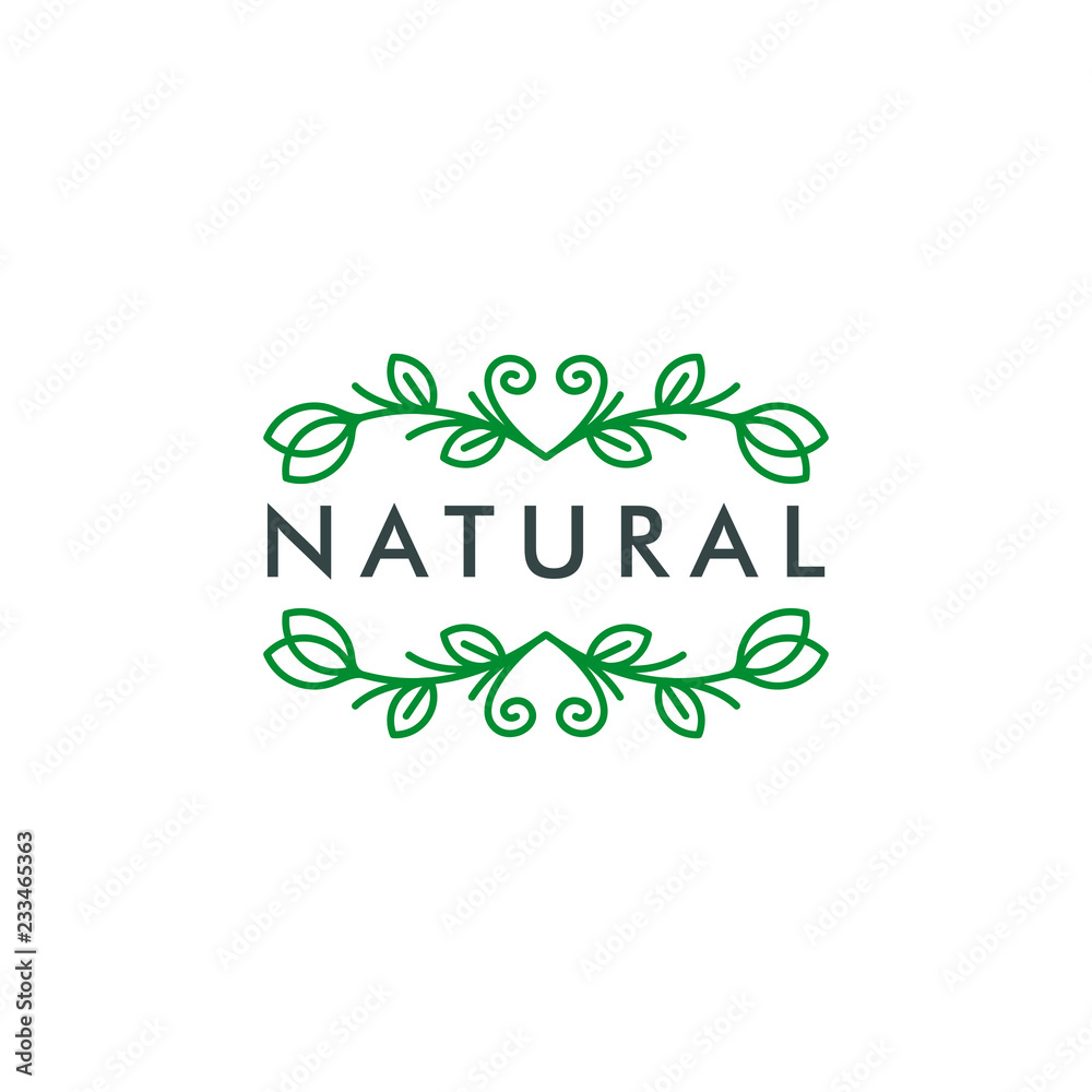 Fototapeta premium natural eco leaf abstract flower logo template vector illustration